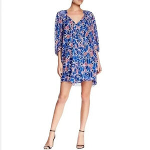 {Diane Von Furstenberg} Flurette Silk Dress in Ocelot Floral Multi - 10
